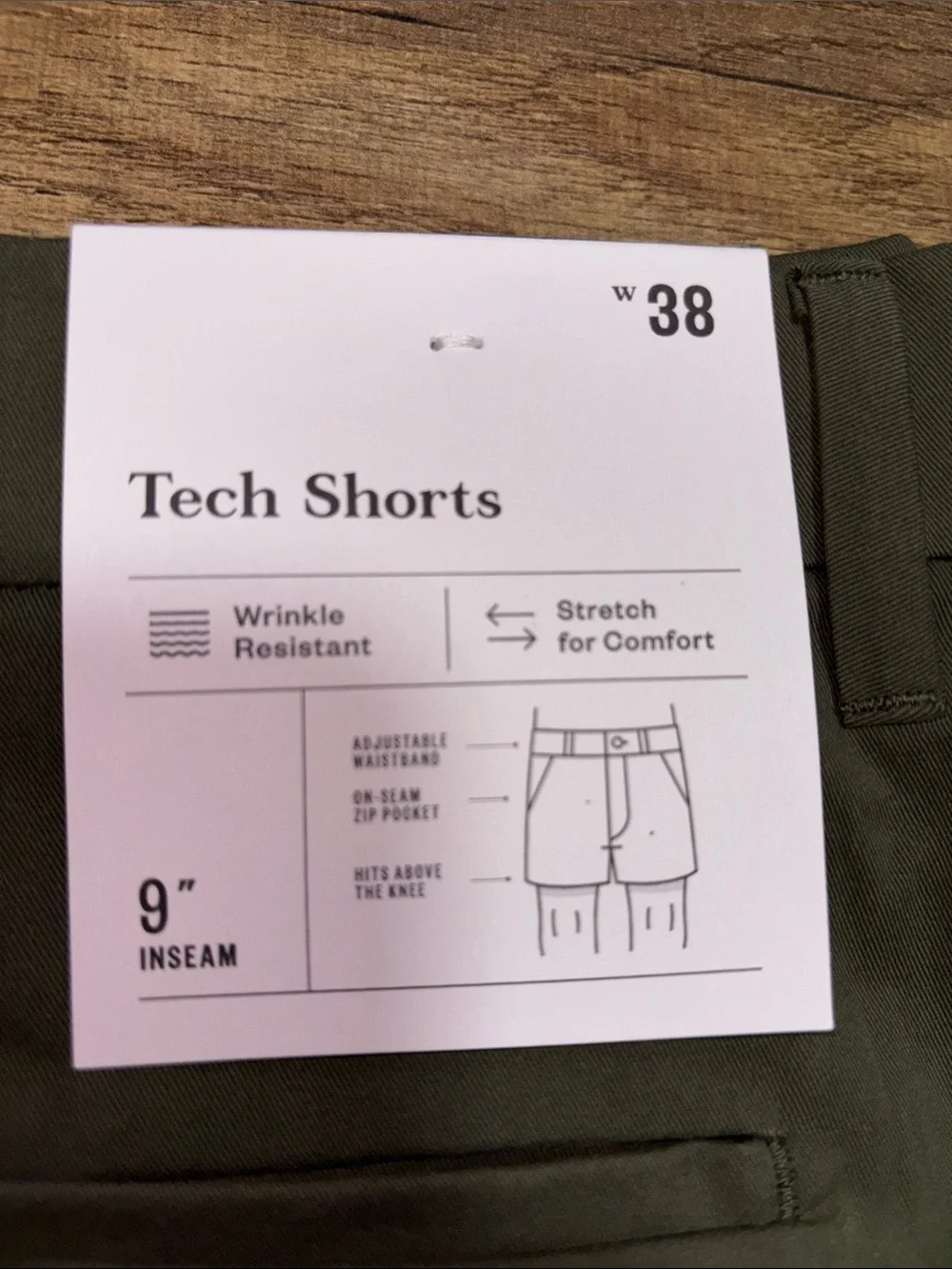Goodfellow & Co Olive Flat-Front Chino Shorts | Men’s 38